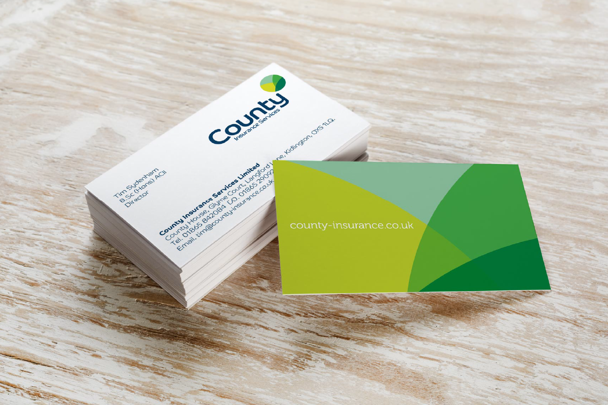 Business card design following re-brand of County Insurance Services Limited