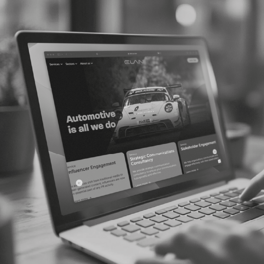 Showcasing the laptop user experience of the new Elan website